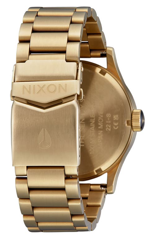 Shop Nixon Sentry Bracelet Watch, 42mm In Yellow Gold/black