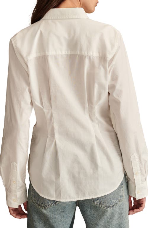 Shop Lucky Brand Peplum Detail Cotton Button-up Shirt In Bright White