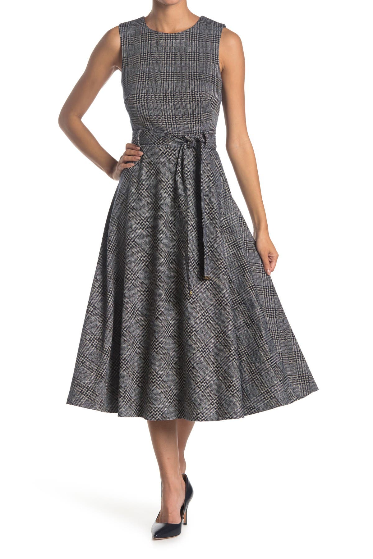 Calvin Klein | Sleeveless Belted A-Line Dress | Nordstrom Rack