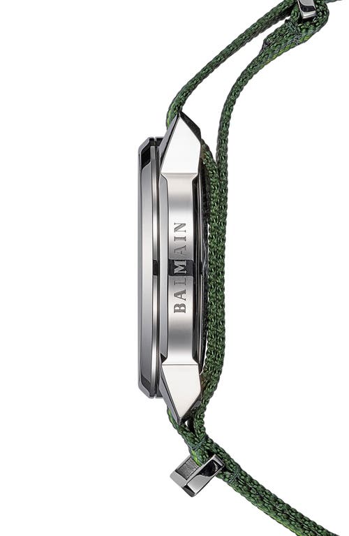 Balmain Watches Madrigal Chronograph Fabric Strap Watch, 42mm In Green Nato