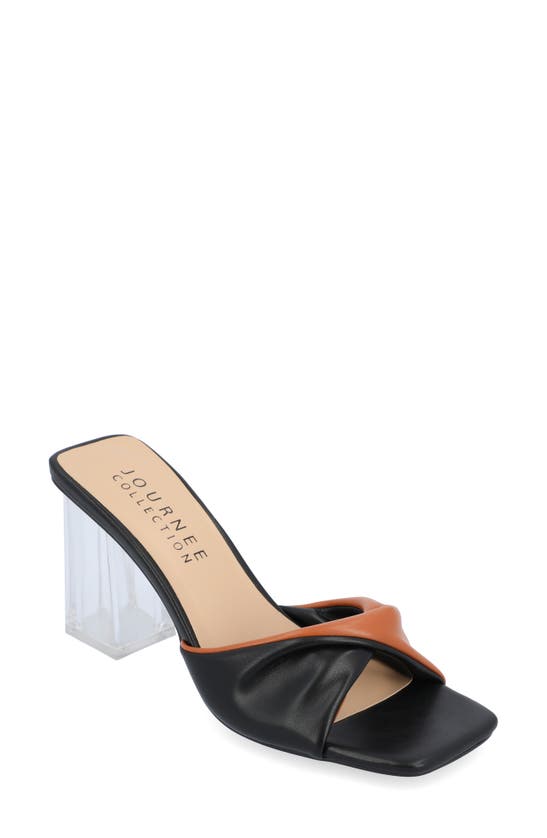 JOURNEE COLLECTION AYLIA CLEAR BLOCK HEEL SANDAL