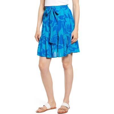 Petite Gibson X Hi Sugarplum! Capri Tiered Tie Front Summer Skirt, Orange