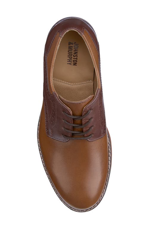 Johnston & Murphy Kids' Conard Saddle Shoe In Tan/dark Brown Full Grain
