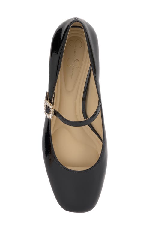 Jessica Simpson Treen Womens Adjustable Patent Mary Jane Heels In Black