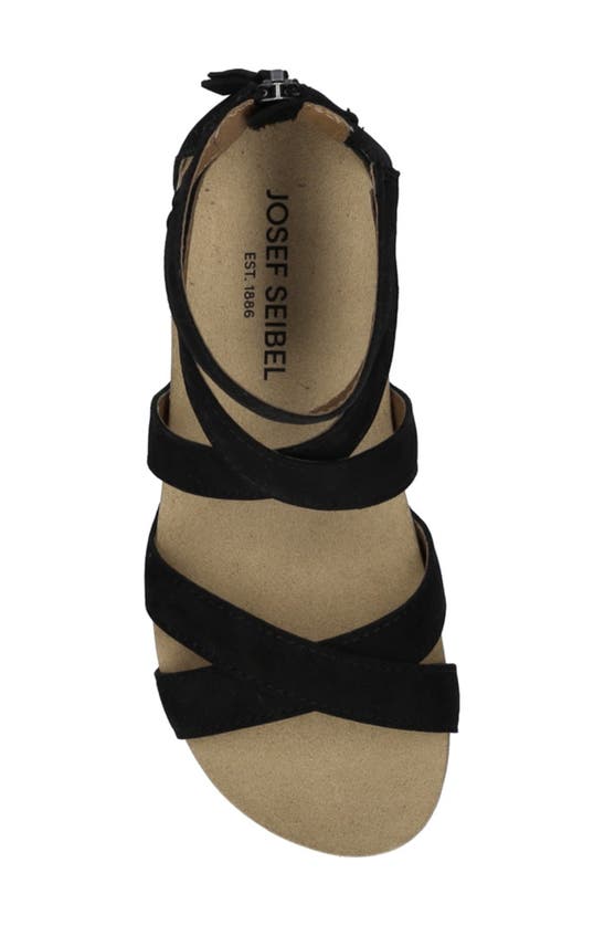 Shop Josef Seibel Quinn 05 Ankle Strap Wedge Sandal In Black