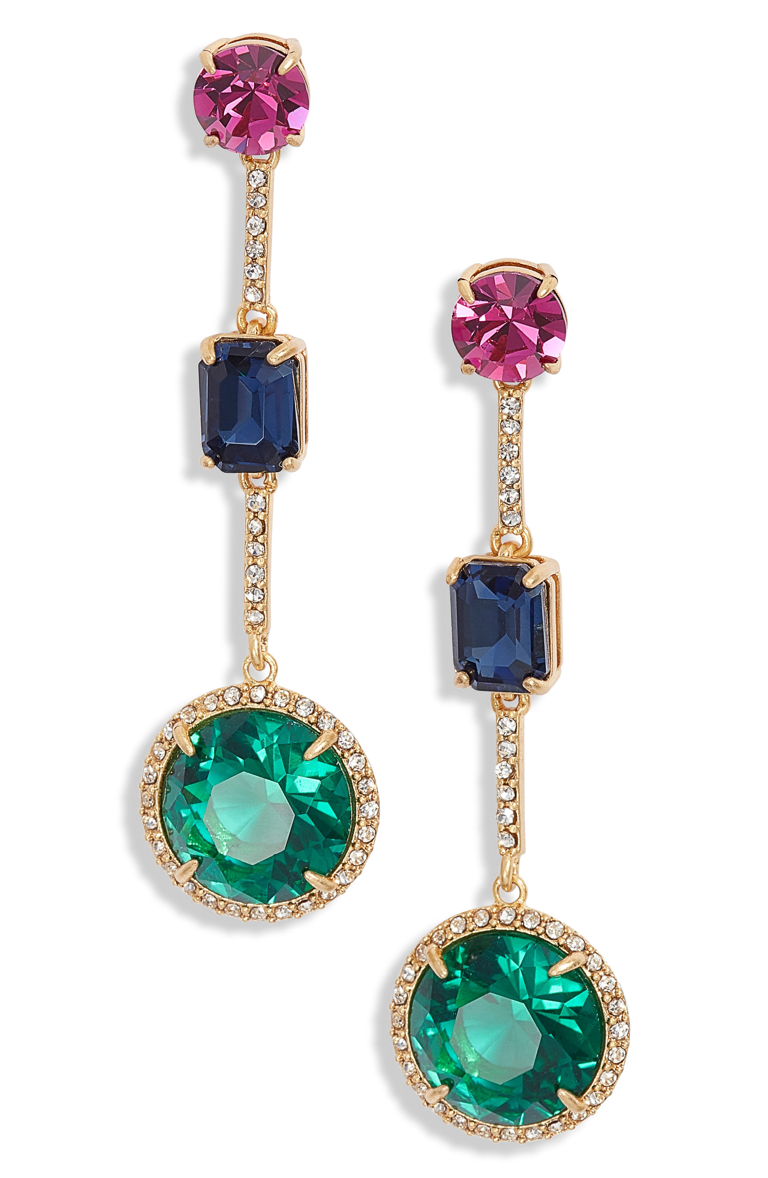 kate spade new york multicolor crystal linear drop earrings Nordstrom