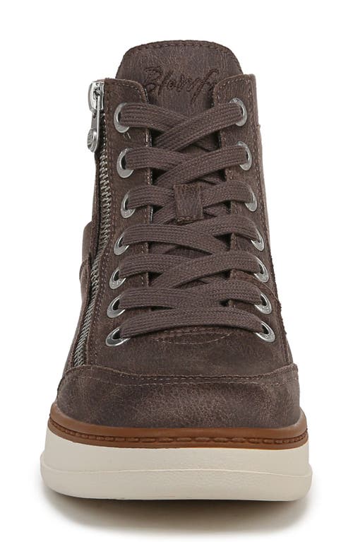 Blowfish Footwear Camden Wedge Sneaker In Grey Microsuede