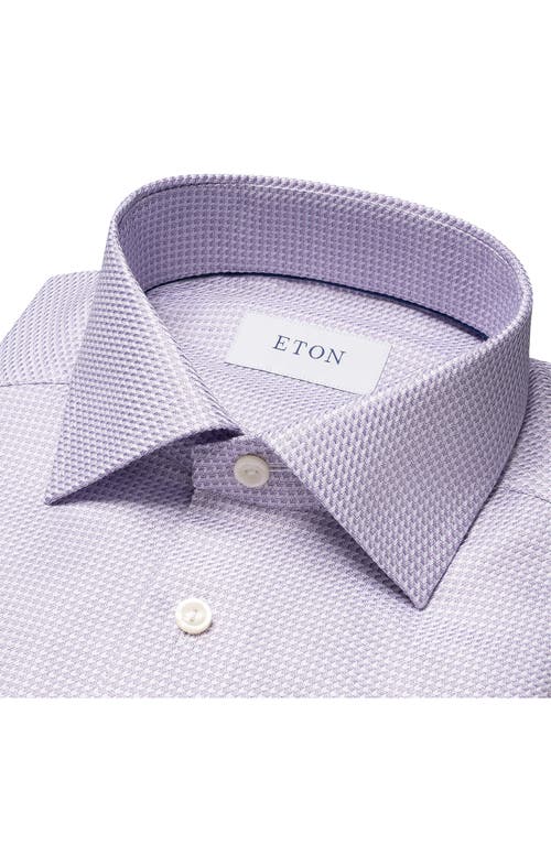 Shop Eton Contemporary Fit Microcheck Organic Cotton Dress Shirt In Light Pastel Purple