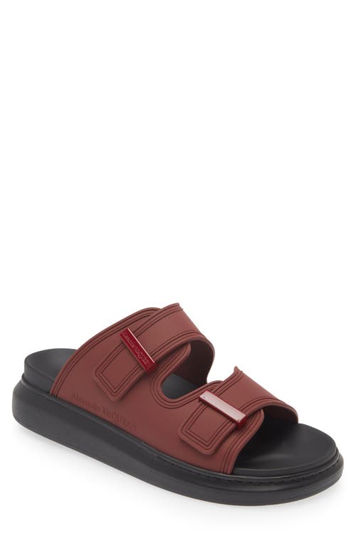 Shop Alexander Mcqueen Oversize Hybrid Slide Sandal In Burgundy/burgundy