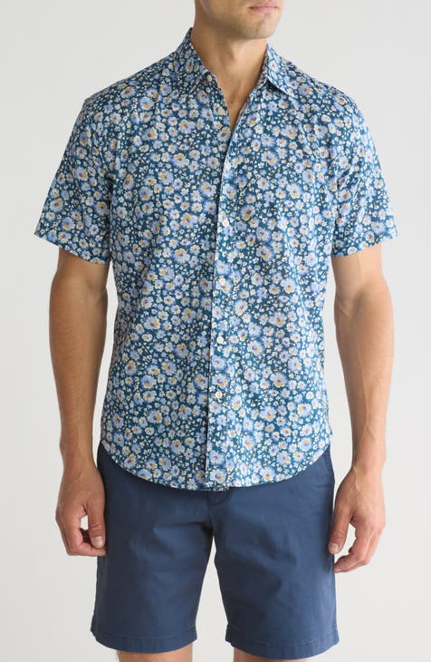 Magellan Trim Fit Short Sleeve Button-Up Shirt