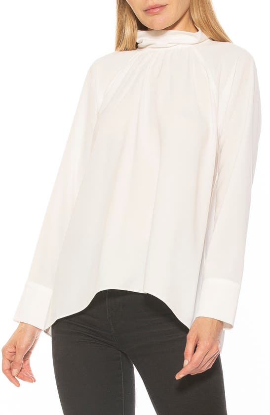 Alexia Admor Danielle Draped Blouse In Ivory
