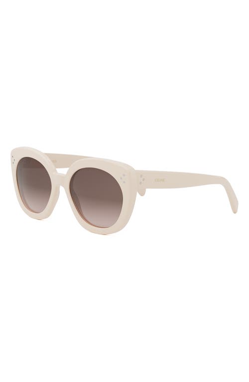 Celine Bold 3 Dots 56mm Butterfly Sunglasses In Ivory/gradient Brown