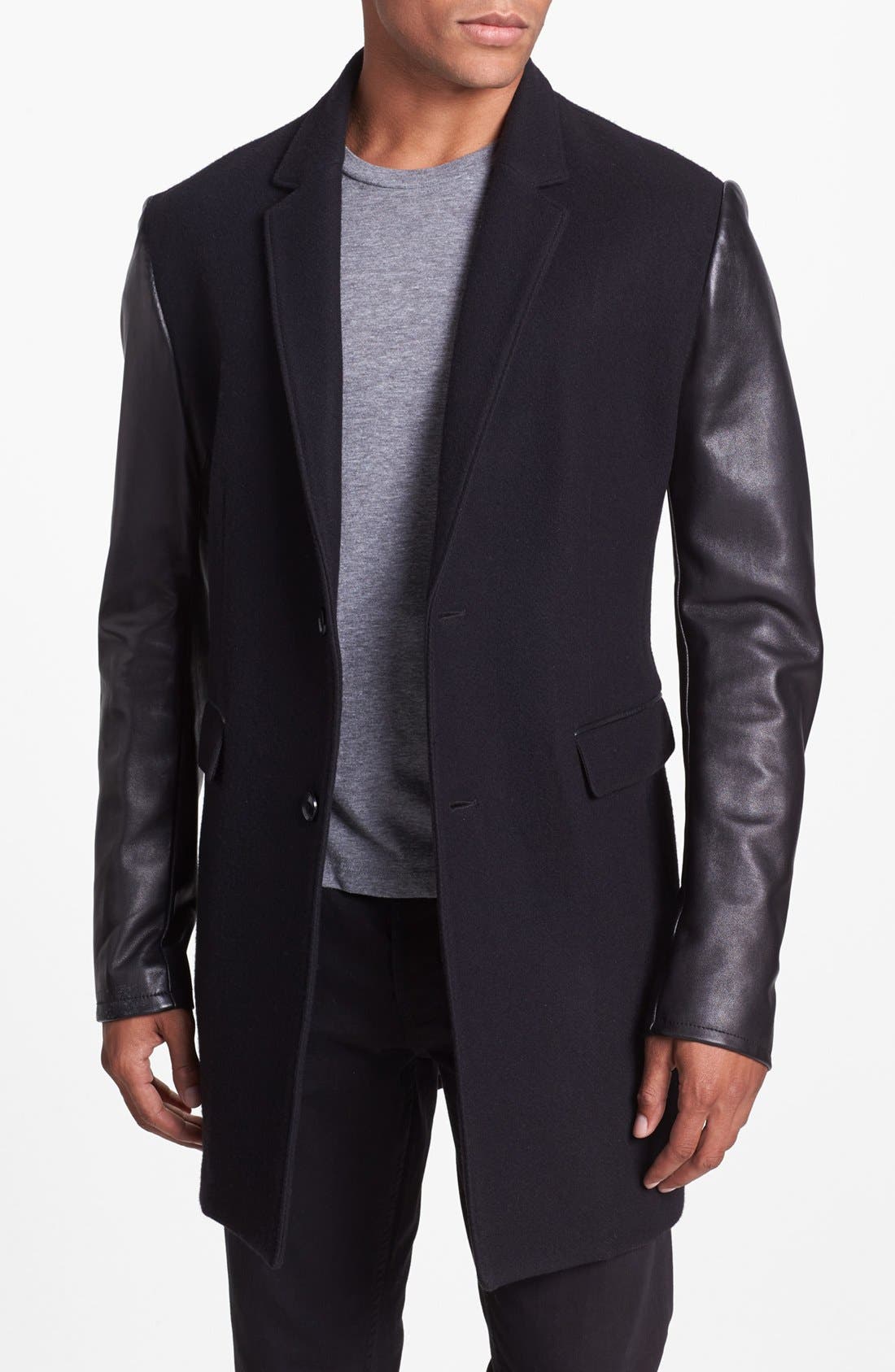 Edun Wool & Leather Topcoat Nordstrom