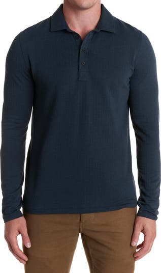 Billy Reid Long Sleeve Cotton Blend Knit Polo Nordstrom