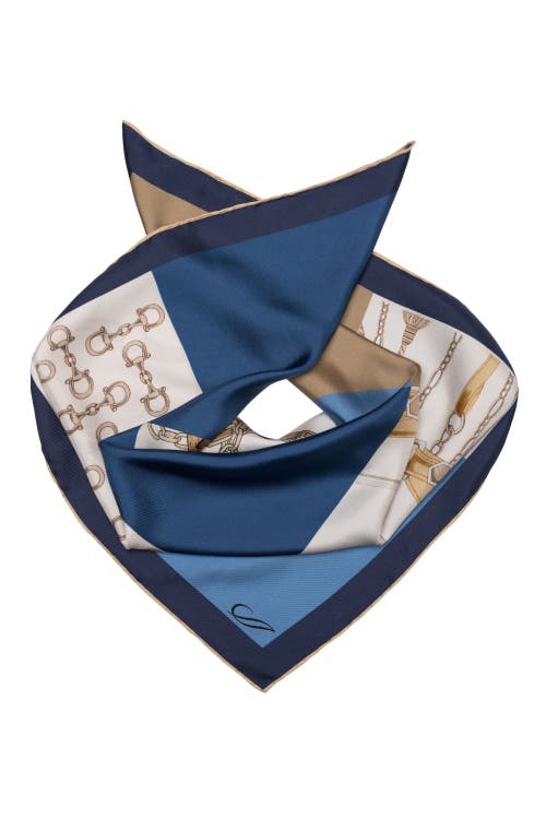 Shop Elizabetta San Siro - Hand Rolled Silk Neckerchief For Men In Blue