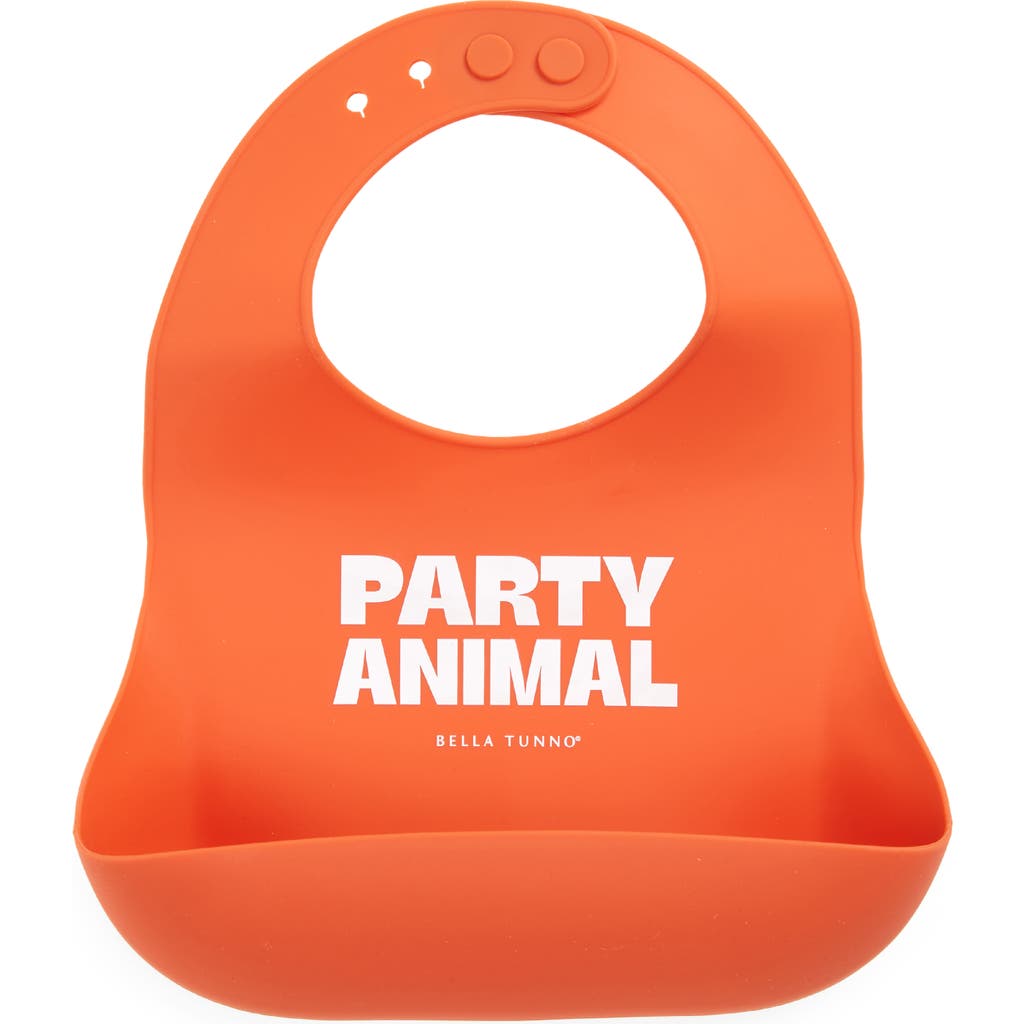 Bella Tunno Party Animal Silicone Wonder Bib In Orange