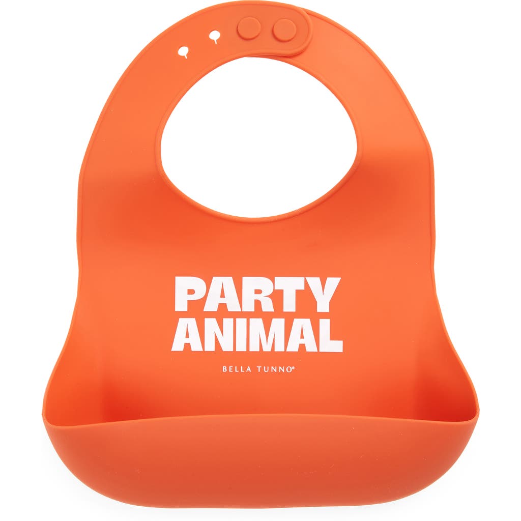Bella Tunno Party Animal Silicone Wonder Bib In Orange