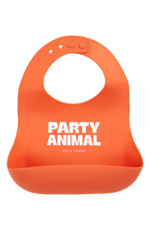 Shop Bella Tunno Party Animal Silicone Wonder Bib In Orange