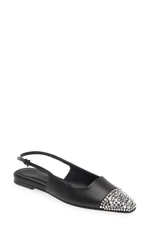 Shop Dear Frances Tia Slingback Flat In Black W/crystals