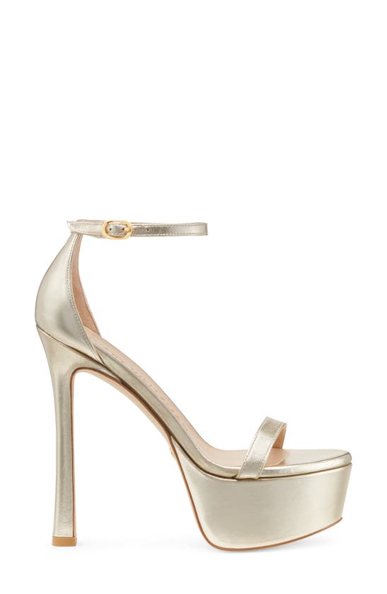 Stuart Weitzman Women's Nudistcurve Hollywood Ankle Strap Platform Sandals In Light Gold