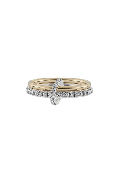 Shop Spinelli Kilcollin Astrid Gris Diamond Linked Stack Ring In Silver Gold