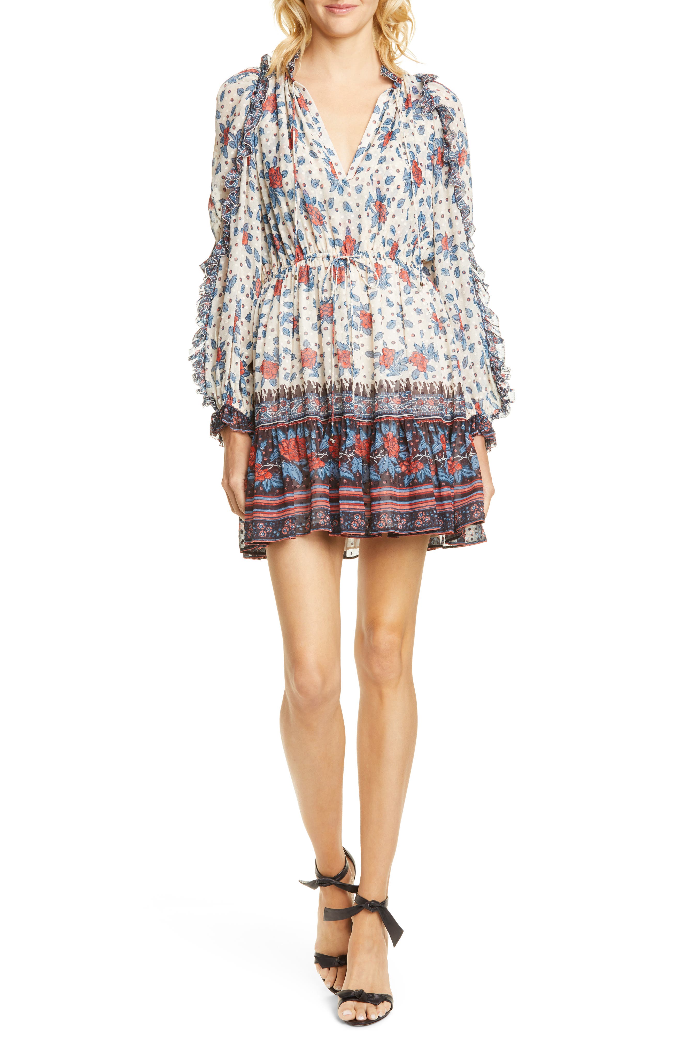 Ulla Johnson Dani Silk Blend Jacquard Minidress, Ivory