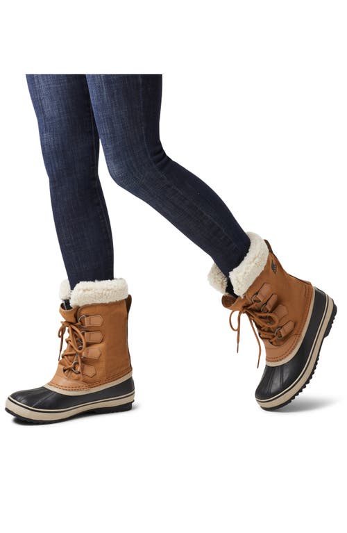 Sorel Winter Carnival Lace-up Shearling-cuff Boots In Camel Brown