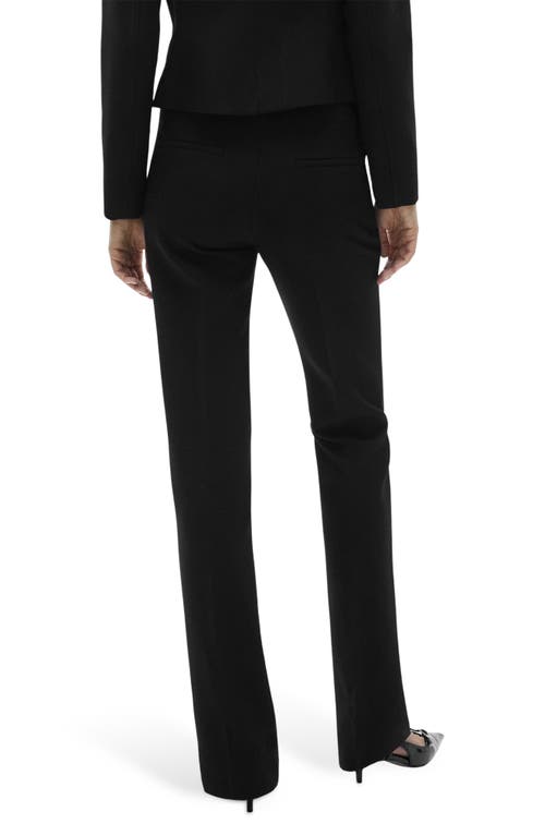 Mango Zip Front Stretch Flare Pants In Black
