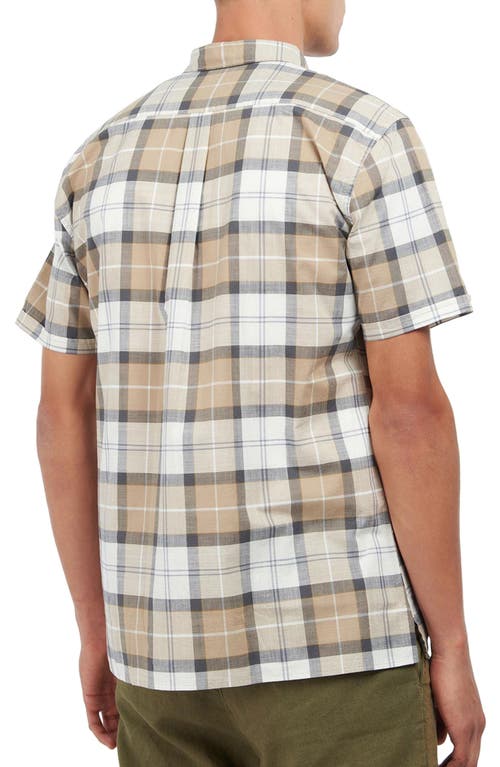 Barbour Gordon Summerfit Short Sleeve Button-up Shirt In Amble Sand Tartan