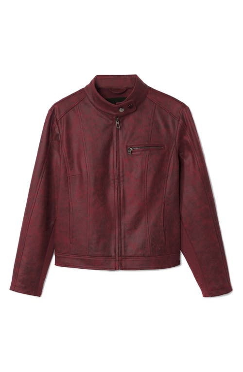 Shop Desigual Munich Faux Leather Moto Jacket In Red