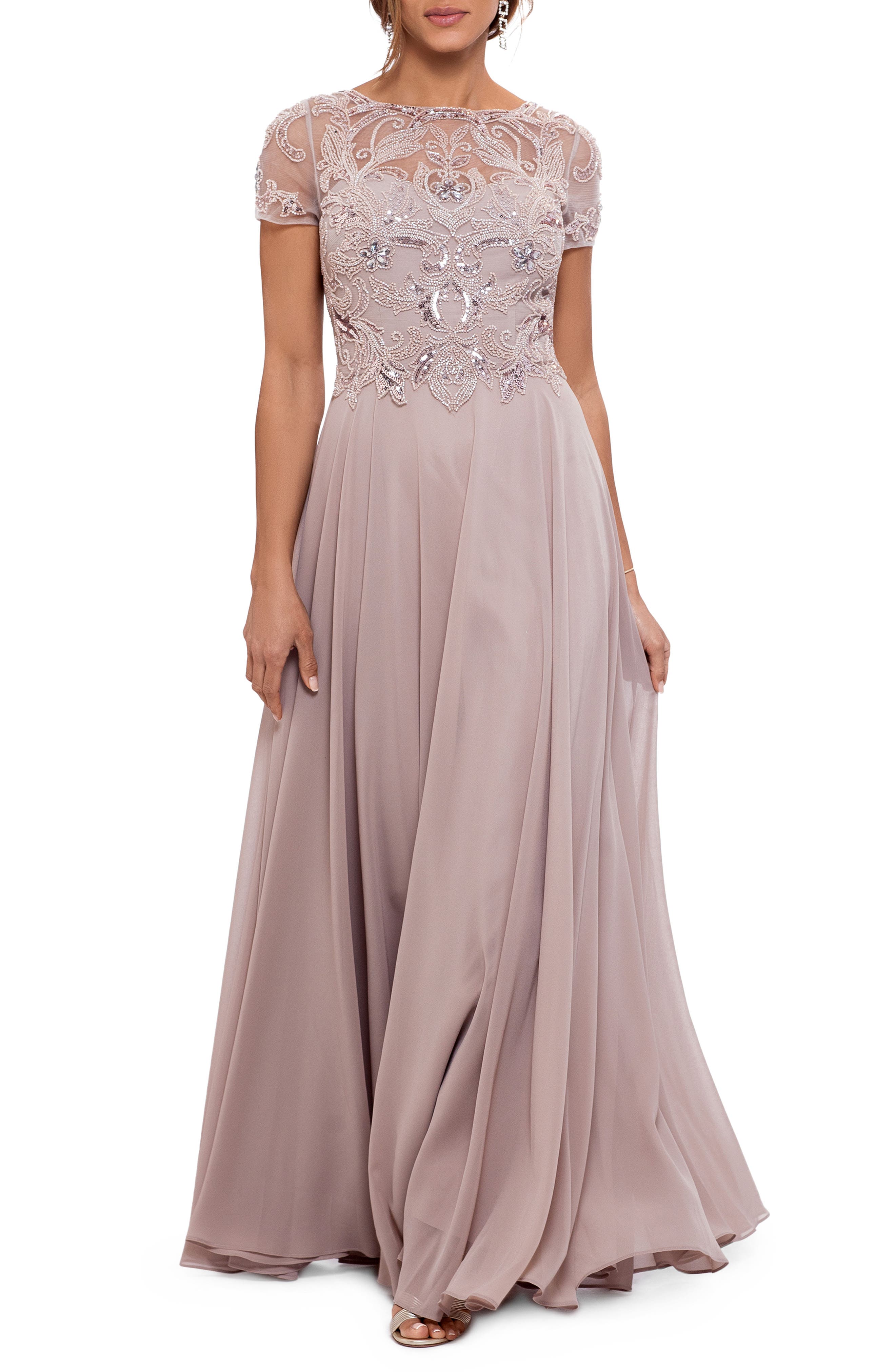 taupe evening dresses