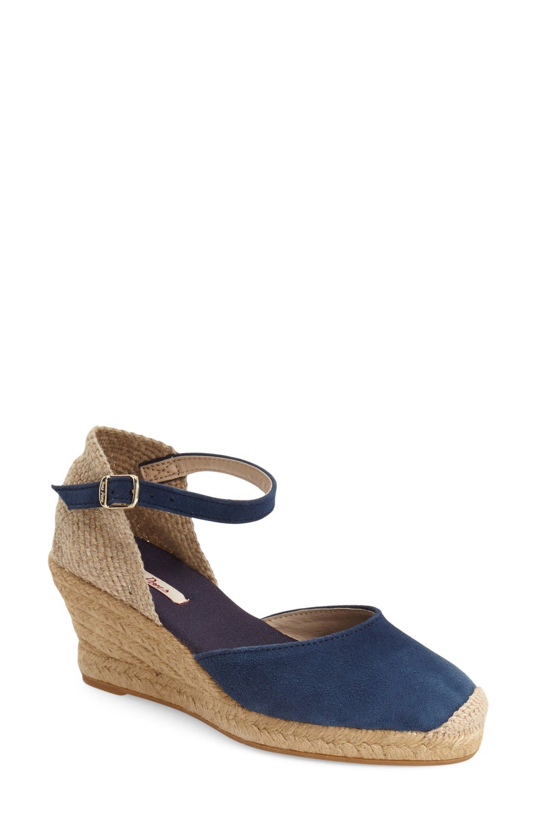 TONI PONS Lloret-5 Stone Suede Leather Womens Wedge Heeled Espadrille Shoes 