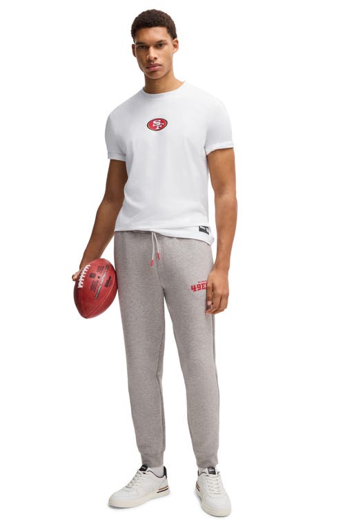 Shop Hugo Boss Boss X Nfl Stretch Cotton Graphic T-shirt In San Francisco 49ers - White