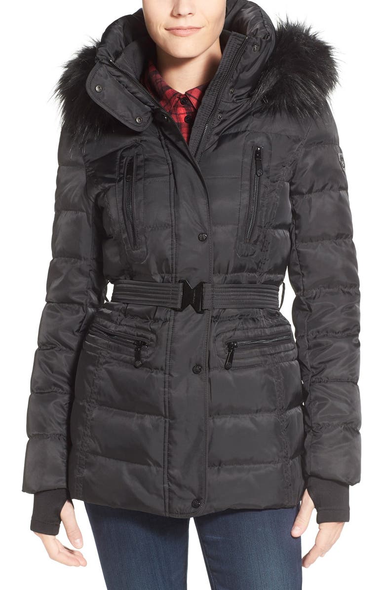 Vince Camuto Faux Down & Feather Jacket with Faux Fur Trim | Nordstrom