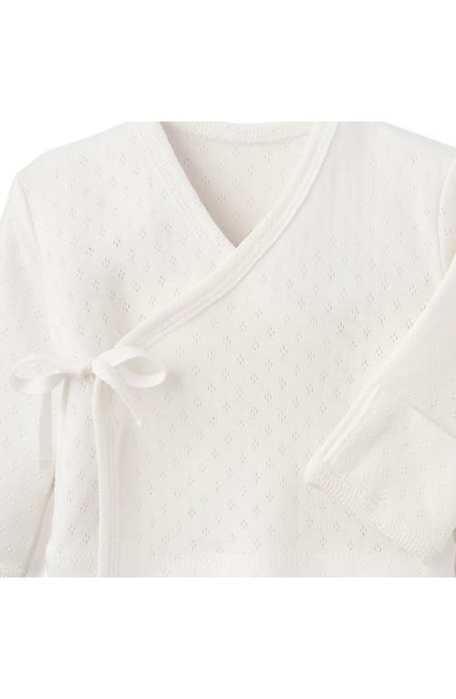Elegant Baby Preemie Organic Cotton Hat, Top & Pants Set In White