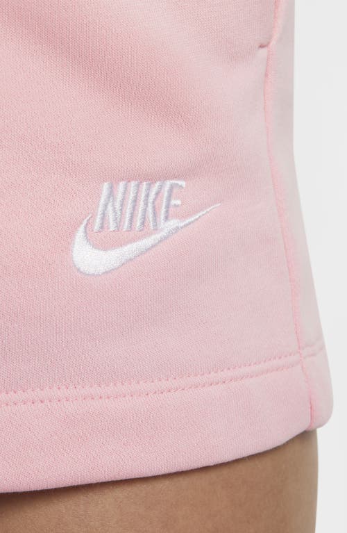 Shop Nike Club Fleece Shorts In Med Soft Pink/white