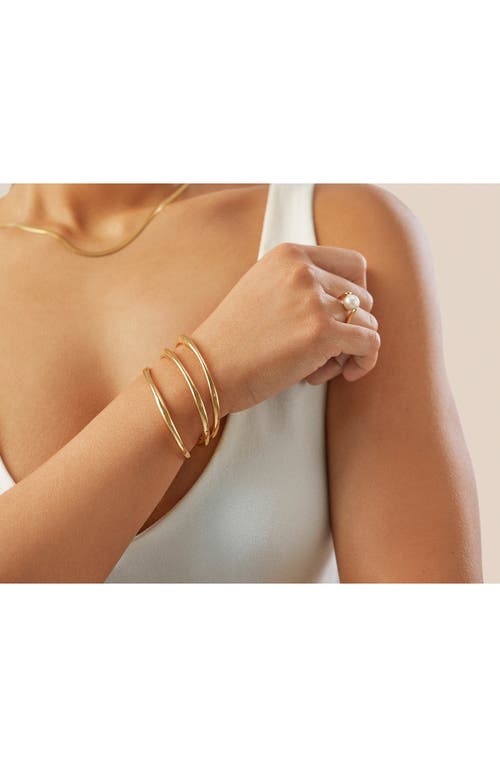 Monica Vinader Nura Reef Thin Bangle In 18ct Gold Vermeil/ster Silver