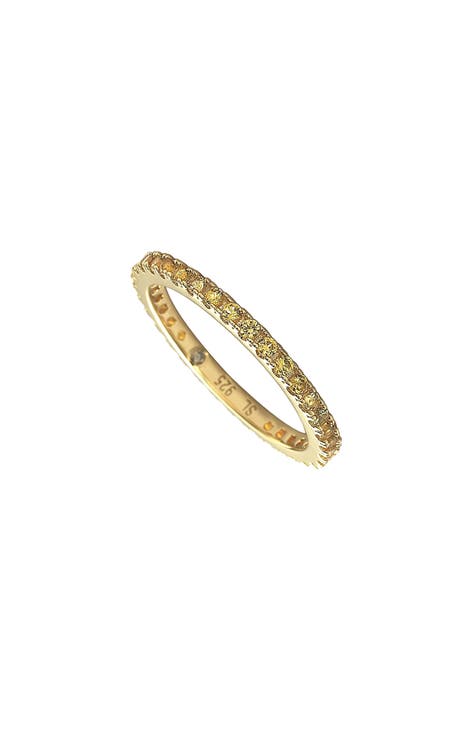 Goldtone Plated Sterling Silver Yellow Sapphire Ring