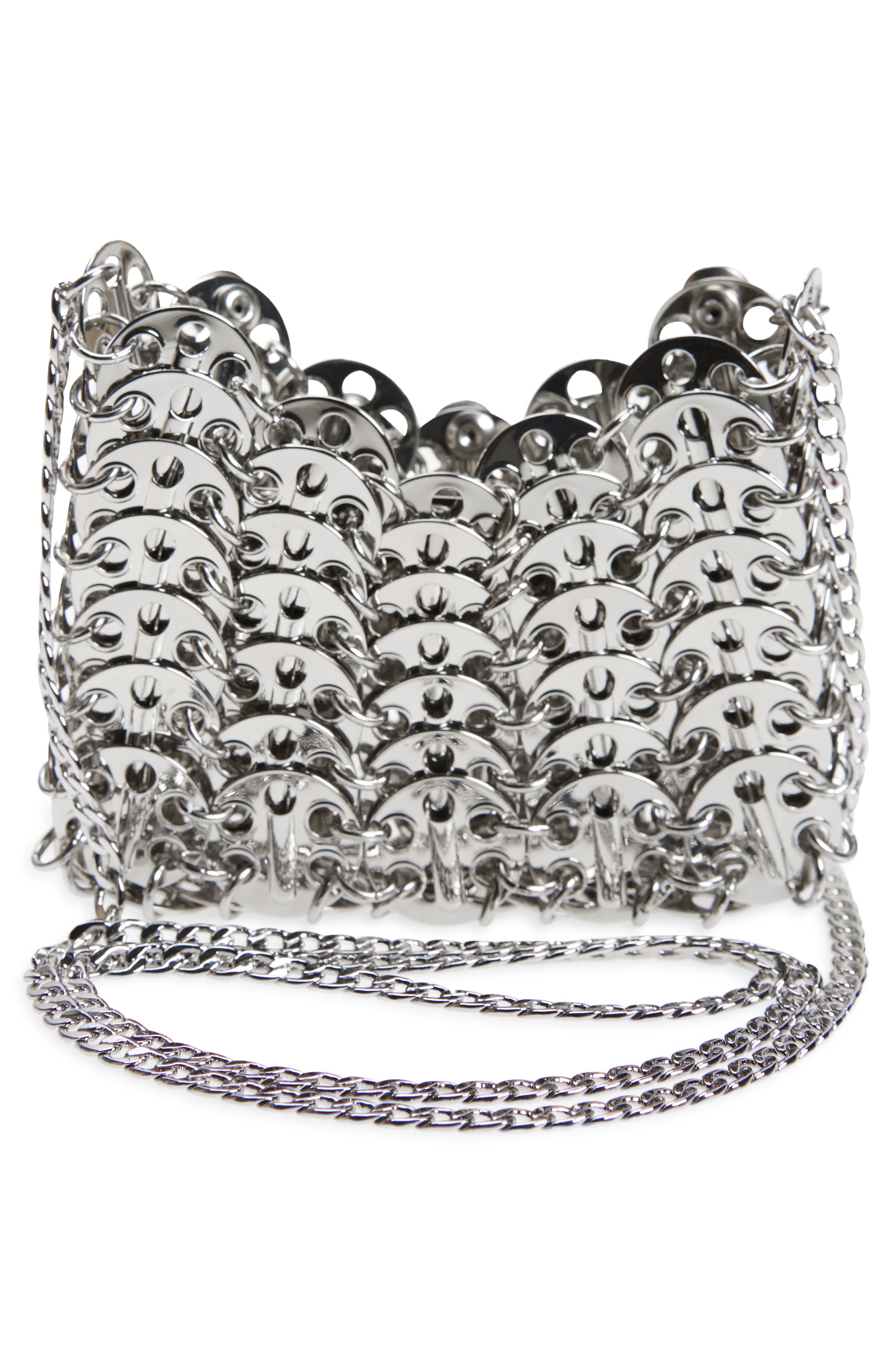 Iconic Silver Micro 1969 Bag embellished with Rhinestones