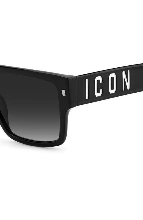 Shop Dsquared2 Icon 56mm Flat Top Sunglasses In Black White