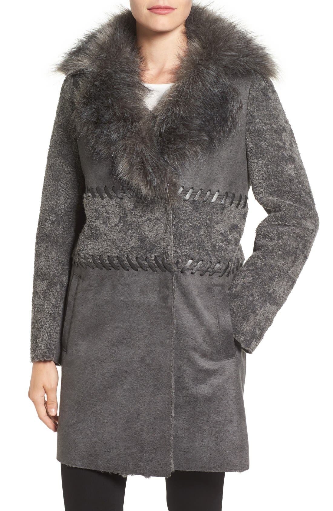 Elie Tahari Veronica Faux Fur Trim Jacket Nordstrom