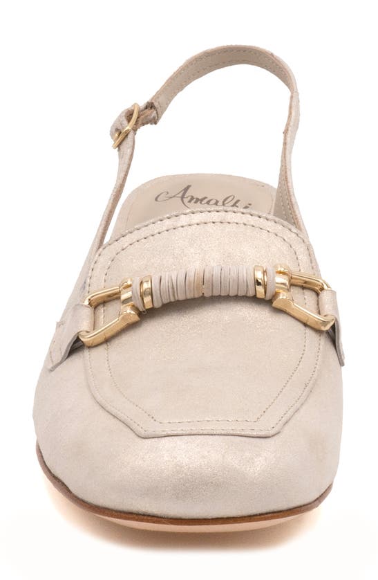Amalfi By Rangoni Bormio Slingback Bit Loafer Pump In Agean Cream - Platinum Orn