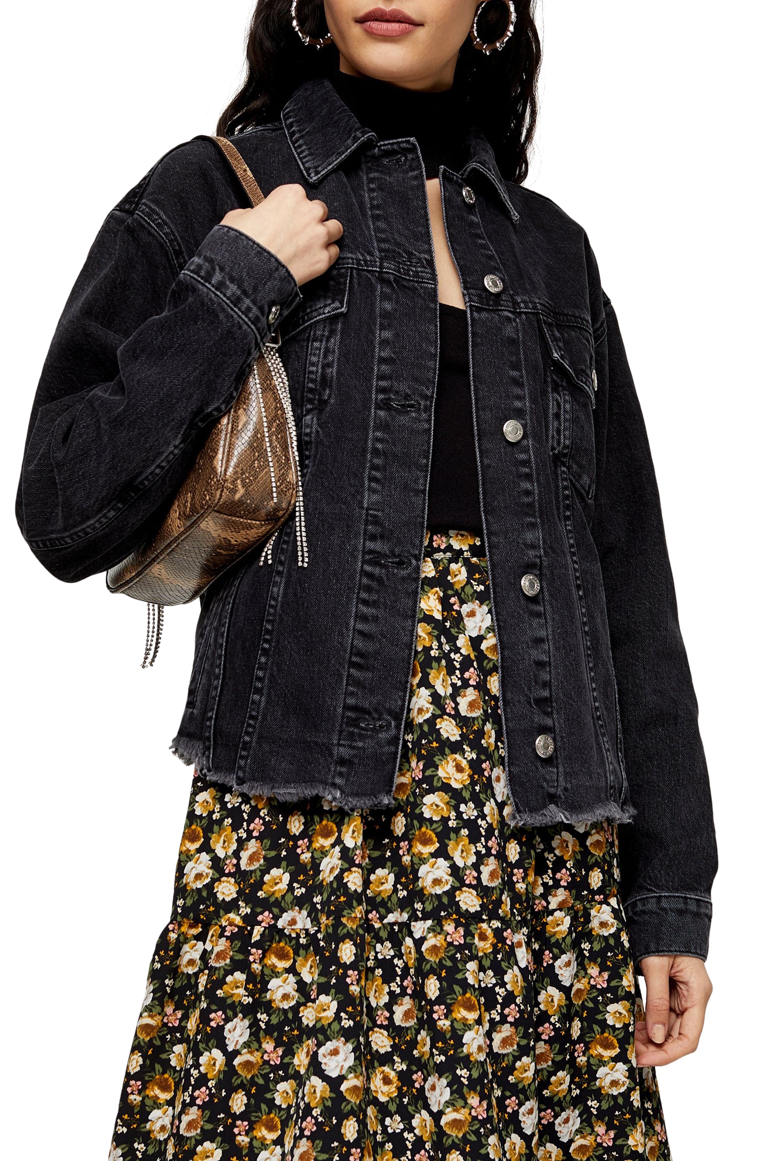 topshop raw hem denim jacket