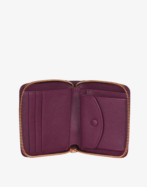 Shop Hyer Goods Upcycled Leather Zip-around Wallet In Wine Saffiano