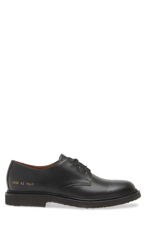 Shop Common Projects Officer's Plain Toe Derby In Black