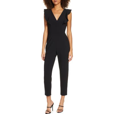 French Connection Whisper Ruffle Jumpsuit, Black