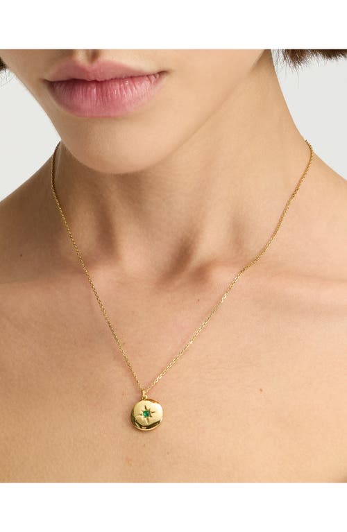 Kate Spade The Color Spark Collection Green Joy Medallion Necklace In Green/gold