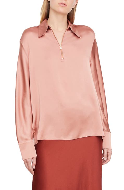 Half Zip Silk Blouse