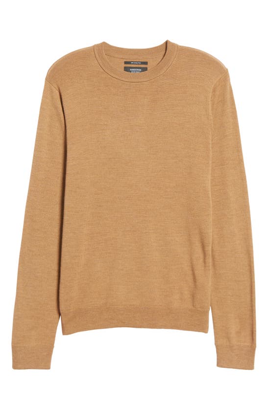 Nordstrom Washable Merino Crewneck Sweater In Brown Bear Heather