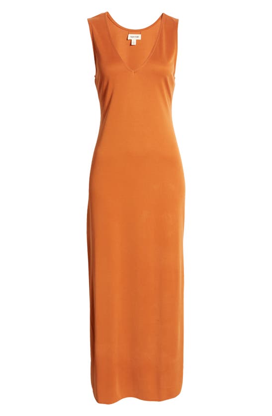 Open Edit Sleeveless Reversible Maxi Dress In Rust Umber